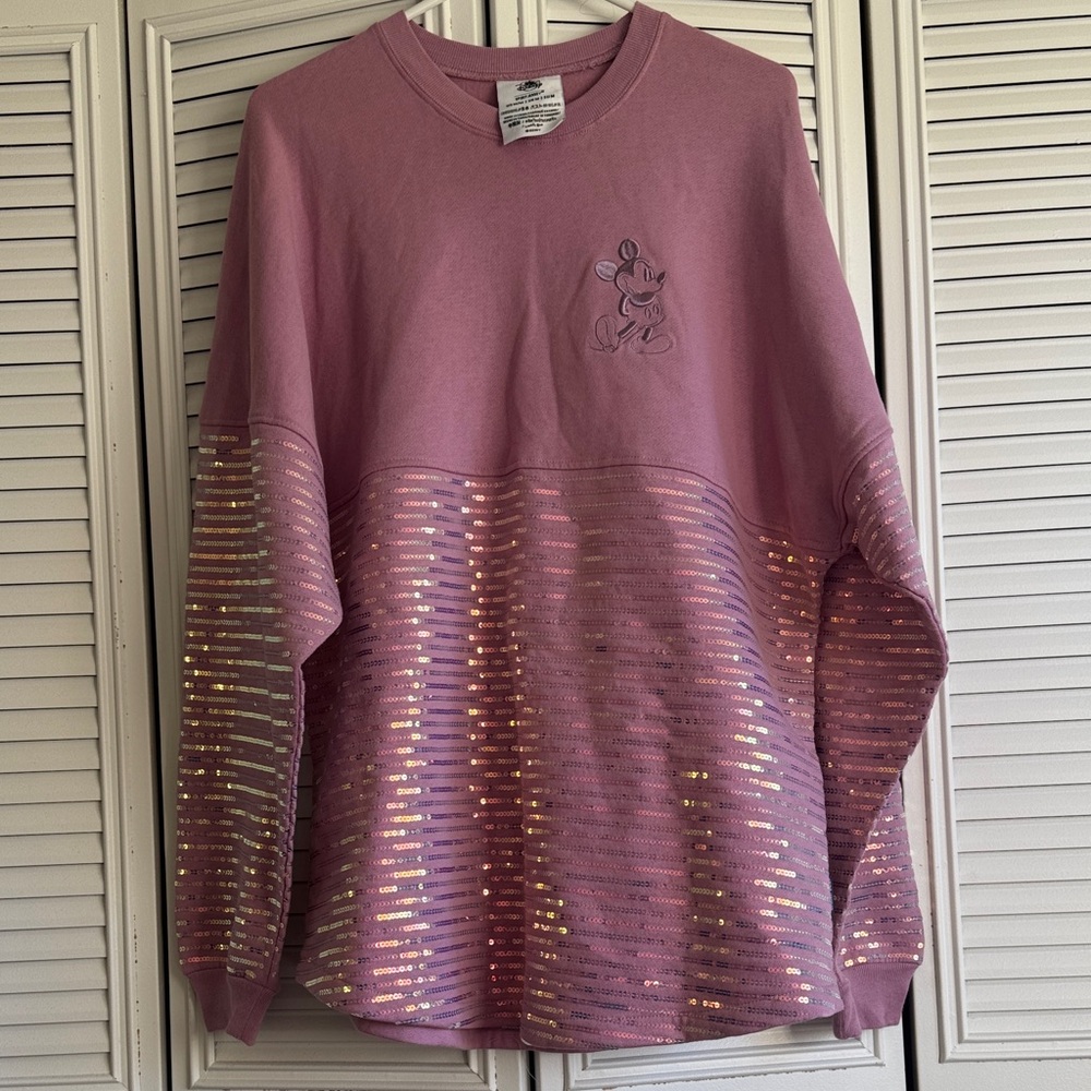 Disneyland Resort Sequin Spirit Jersey Sweatshirt NWOT